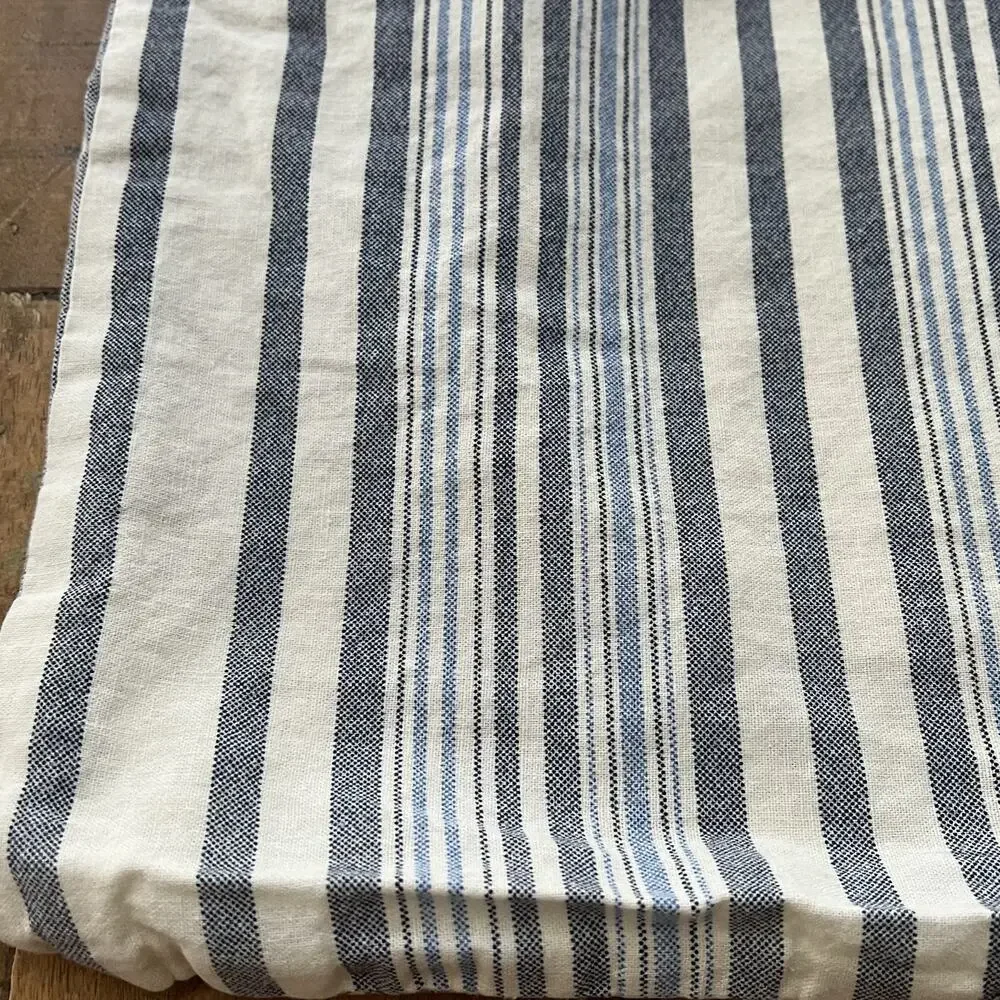 Tresors de Provence Blue Striped Linen Blend Pillow Shams 21